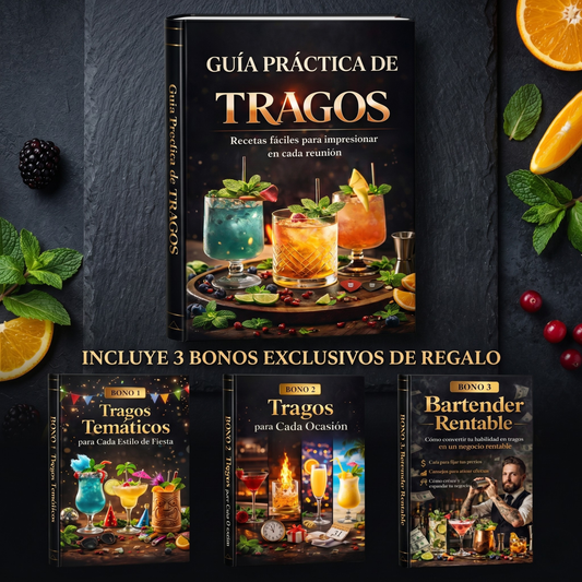 Guía Práctica de Tragos: Impresiona con tus Cócteles y Emprende un Negocio Rentable